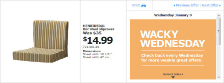 IKEA - Montreal Wacky Wednesday Deal of the Day (Jan 9)