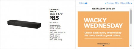 IKEA - Montreal Wacky Wednesday Deal of the Day (June 10) B